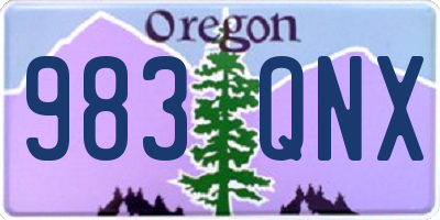 OR license plate 983QNX