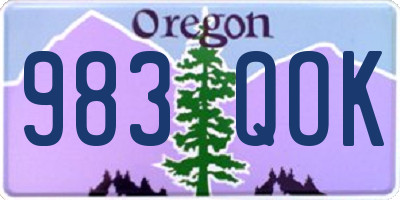 OR license plate 983QOK