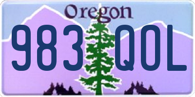 OR license plate 983QOL