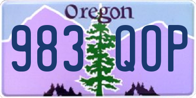 OR license plate 983QOP