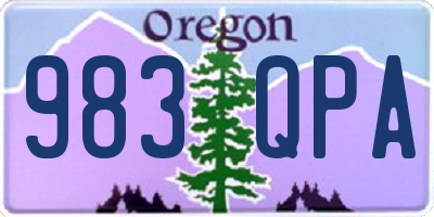 OR license plate 983QPA
