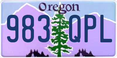 OR license plate 983QPL