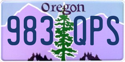 OR license plate 983QPS