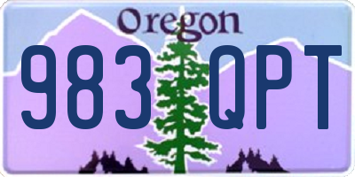 OR license plate 983QPT