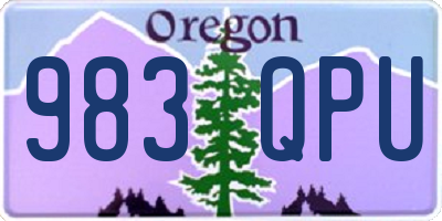 OR license plate 983QPU