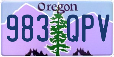 OR license plate 983QPV