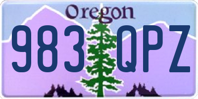 OR license plate 983QPZ
