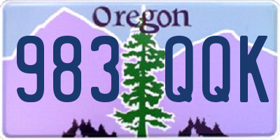 OR license plate 983QQK
