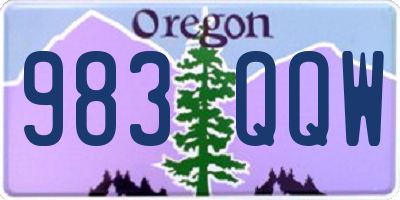 OR license plate 983QQW