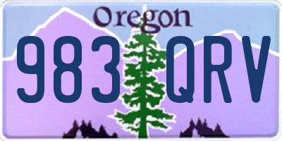OR license plate 983QRV