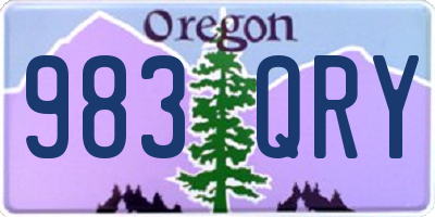 OR license plate 983QRY