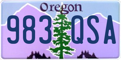 OR license plate 983QSA