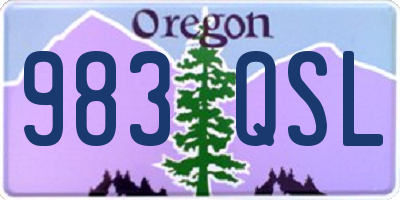 OR license plate 983QSL
