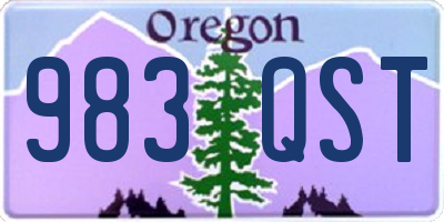 OR license plate 983QST