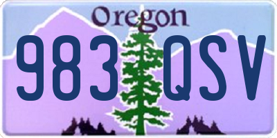 OR license plate 983QSV