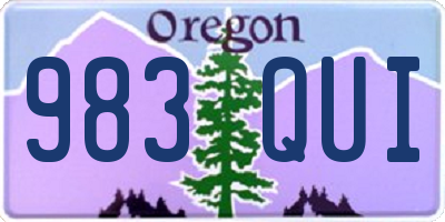 OR license plate 983QUI