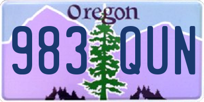 OR license plate 983QUN