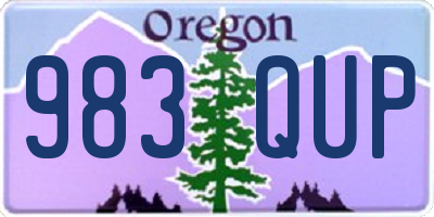 OR license plate 983QUP