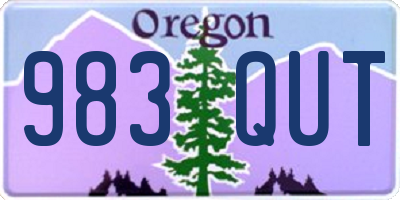 OR license plate 983QUT