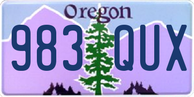 OR license plate 983QUX