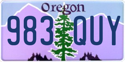 OR license plate 983QUY