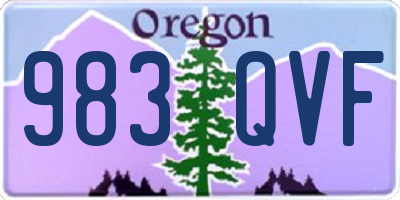 OR license plate 983QVF
