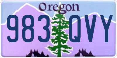 OR license plate 983QVY