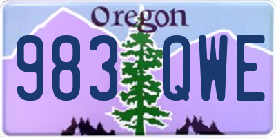 OR license plate 983QWE