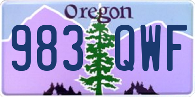 OR license plate 983QWF