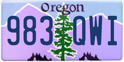 OR license plate 983QWI
