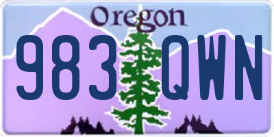 OR license plate 983QWN