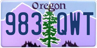 OR license plate 983QWT