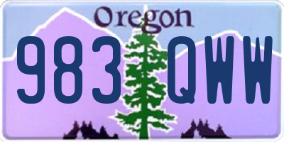 OR license plate 983QWW