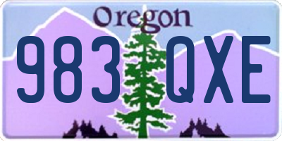 OR license plate 983QXE