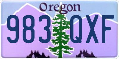 OR license plate 983QXF