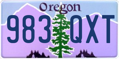 OR license plate 983QXT