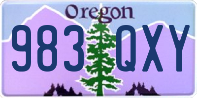 OR license plate 983QXY