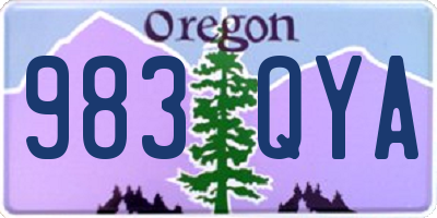 OR license plate 983QYA