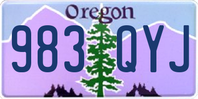 OR license plate 983QYJ