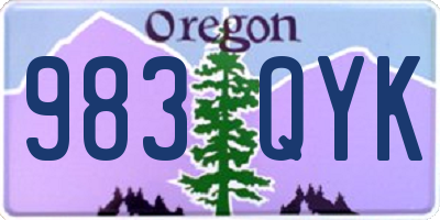 OR license plate 983QYK