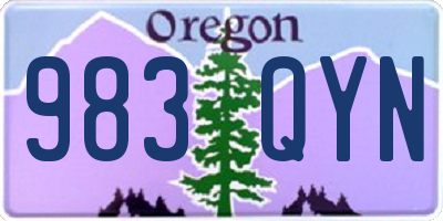 OR license plate 983QYN