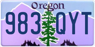 OR license plate 983QYT