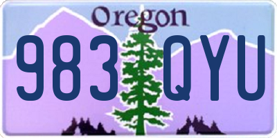 OR license plate 983QYU