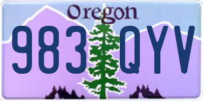OR license plate 983QYV