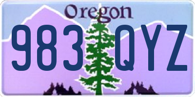 OR license plate 983QYZ