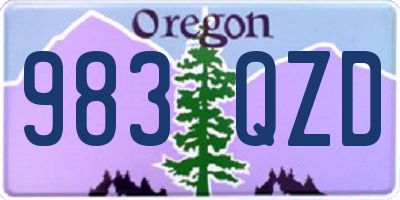 OR license plate 983QZD