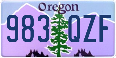 OR license plate 983QZF