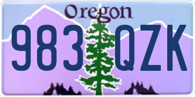OR license plate 983QZK