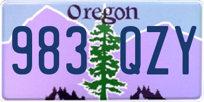 OR license plate 983QZY