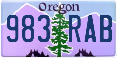 OR license plate 983RAB